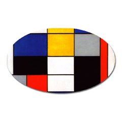 Composition A By Piet Mondrian Oval Magnet by maximumstreetcouture