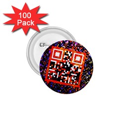 Root Humanity Bar And Qr Code In Flash Orange And Purple 1 75  Buttons (100 Pack)  by WetdryvacsLair