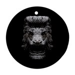 Creepy Lion Head Sculpture Artwork 2 Round Ornament (Two Sides) Back