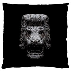 Creepy Lion Head Sculpture Artwork 2 Standard Flano Cushion Case (two Sides) by dflcprintsclothing