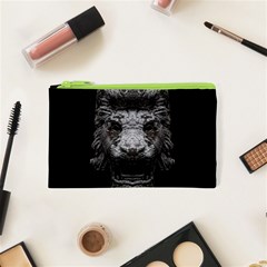 Creepy Lion Head Sculpture Artwork 2 Cosmetic Bag (xs) by dflcprintsclothing