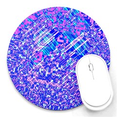 Root Humanity Bar And Qr Code Combo In Purple And Blue Round Mousepads by WetdryvacsLair