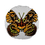 Bigcat Butterfly Standard 15  Premium Flano Round Cushions Back