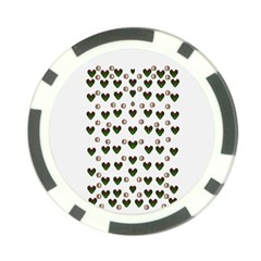 Hearts And Pearls For Love And Plants For Peace Poker Chip Card Guard by pepitasart