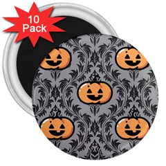 Pumpkin Pattern 3  Magnets (10 Pack)  by NerdySparkleGoth