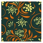 Folk flowers pattern Floral surface Large Satin Scarf (Square) Front