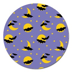 Bats With Yellow Moon Magnet 5  (round) by SychEva