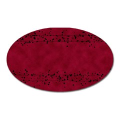 Black Splashes On Red Background Oval Magnet by SychEva