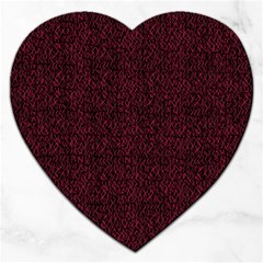 Red Curve Stripes On Black Background Jigsaw Puzzle (heart) by SychEva