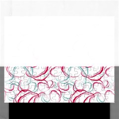 Red And Turquoise Stains On A White Background Rectangular Jigsaw Puzzl by SychEva