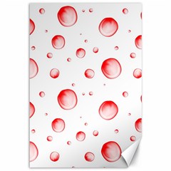 Red Drops On White Background Canvas 12  X 18  by SychEva