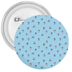 Cute Kawaii Dogs Pattern At Sky Blue 3  Buttons by Casemiro