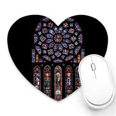 Chartres-cathedral-notre-dame-de-paris-amiens-cath-stained-glass Heart Mousepads by Sudhe