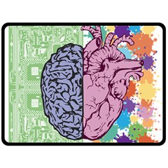 Brain-heart-balance-emotion Double Sided Fleece Blanket (large)  by Sudhe