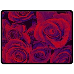 Roses-red-purple-flowers-pretty Double Sided Fleece Blanket (large)  by Sudhe