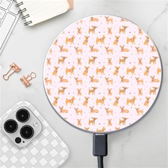 Cute Chihuahua With Sparkles On A Pink Background Wireless Charger by SychEva