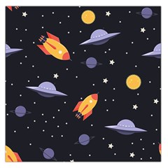 Cosmos Rockets Spaceships Ufos Large Satin Scarf (square) by Amaryn4rt