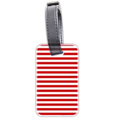 Red And White Stripes Pattern, Geometric Theme Luggage Tag (two Sides) by Casemiro