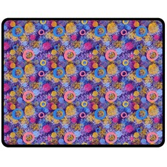 Multicolored Circles And Spots Double Sided Fleece Blanket (medium)  by SychEva