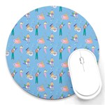 Beautiful Girls With Drinks Round Mousepads Front