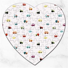 Cute Bright Little Cars Jigsaw Puzzle (heart) by SychEva