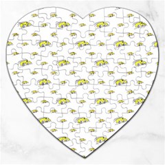 Cartoon Funny Weird Car Motif Pattern Jigsaw Puzzle (heart) by dflcprintsclothing