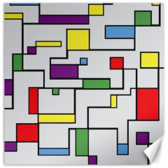 Colorful Rectangles Canvas 16  X 16  by LalyLauraFLM