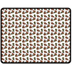 Cute Deer Pattern White Double Sided Fleece Blanket (medium)  by snowwhitegirl