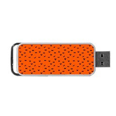 Halloween, Black Bats Pattern On Orange Portable Usb Flash (one Side) by Casemiro