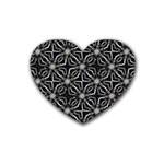 Futuristic Industrial Print Pattern Rubber Coaster (Heart)  Front