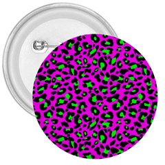 Pink And Green Leopard Spots Pattern 3  Buttons by Casemiro