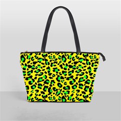 Yellow And Green, Neon Leopard Spots Pattern Classic Shoulder Handbag by Casemiro