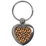 Orange Dandelions On A Dark Background Key Chain (Heart) Front