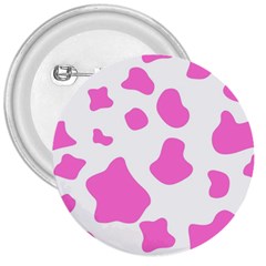 Pink Cow Spots, Large Version, Animal Fur Print In Pastel Colors 3  Buttons by Casemiro