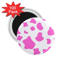 Pink Cow Spots, Large Version, Animal Fur Print In Pastel Colors 2 25  Magnets (100 Pack)  by Casemiro