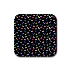 Bright And Beautiful Butterflies Rubber Square Coaster (4 Pack)  by SychEva