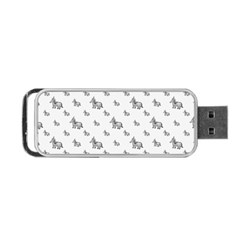 Grey Unicorn Sketchy Style Motif Drawing Pattern Portable Usb Flash (one Side) by dflcprintsclothing