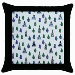 Coniferous Forest Throw Pillow Case (black) by SychEva