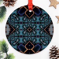 Blue Pattern Ornament (round) by Dazzleway