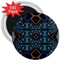 Blue Pattern 3  Magnets (100 Pack) by Dazzleway