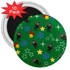 Krampus Kawaii Green 3  Magnets (10 Pack)  by NerdySparkleGoth