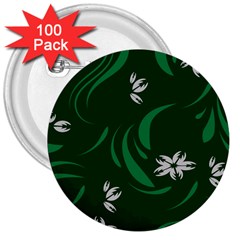 Folk Flowers Print Floral Pattern Ethnic Art 3  Buttons (100 Pack)  by Eskimos