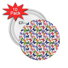 Multicolored Butterflies 2 25  Buttons (10 Pack)  by SychEva