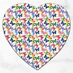 Multicolored Butterflies Jigsaw Puzzle (heart) by SychEva