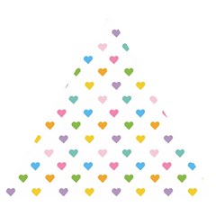 Small Multicolored Hearts Wooden Puzzle Triangle by SychEva