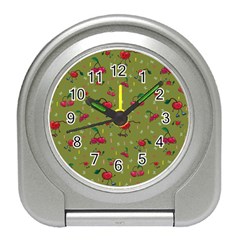 Red Cherries Athletes Travel Alarm Clock by SychEva