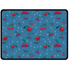 Red Cherries Athletes Double Sided Fleece Blanket (large)  by SychEva