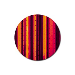 Warped Stripy Dots Rubber Round Coaster (4 Pack) by essentialimage365