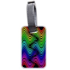 Abstract Rainbow Curves Pattern Luggage Tag (two Sides) by Casemiro