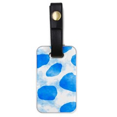 Cloudy Watercolor, Blue Cow Spots, Animal Fur Print Luggage Tag (one Side) by Casemiro